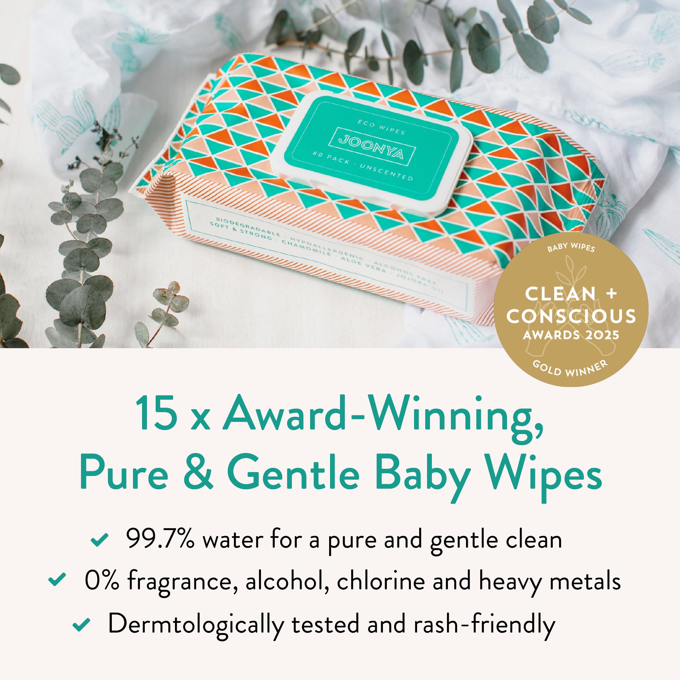 Biodegradable Baby Wipes Non-Toxic Wipes Joonya - Main Image